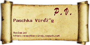 Paschka Virág névjegykártya